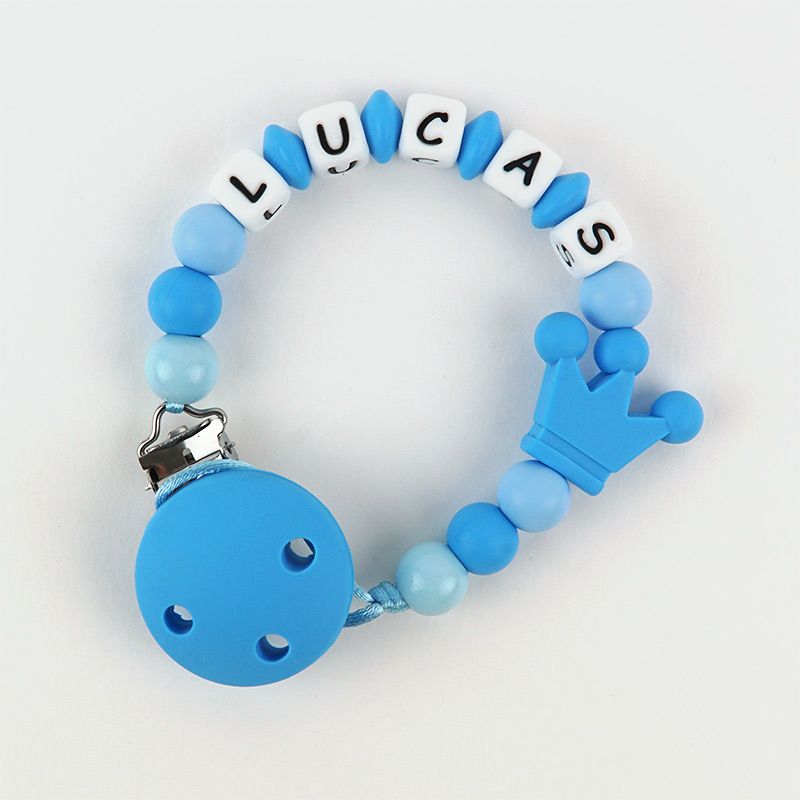 Cadenita de silicona Corona Tonos Azul Personalizada - Mikeko