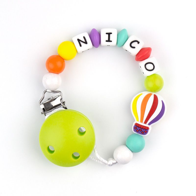 Cadenita de silicona Globo Multicolor Personalizada - Mikeko