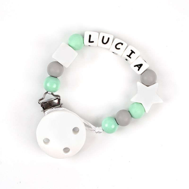 Cadenita de silicona Personalizada Baby Menta - Mikeko