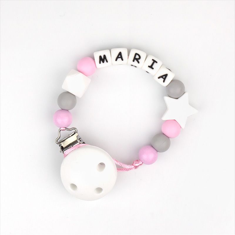 Cadenita de silicona Personalizada Baby Rosa - Mikeko