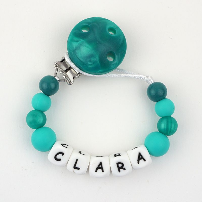 Cadenita de silicona personalizada Verde Nácar