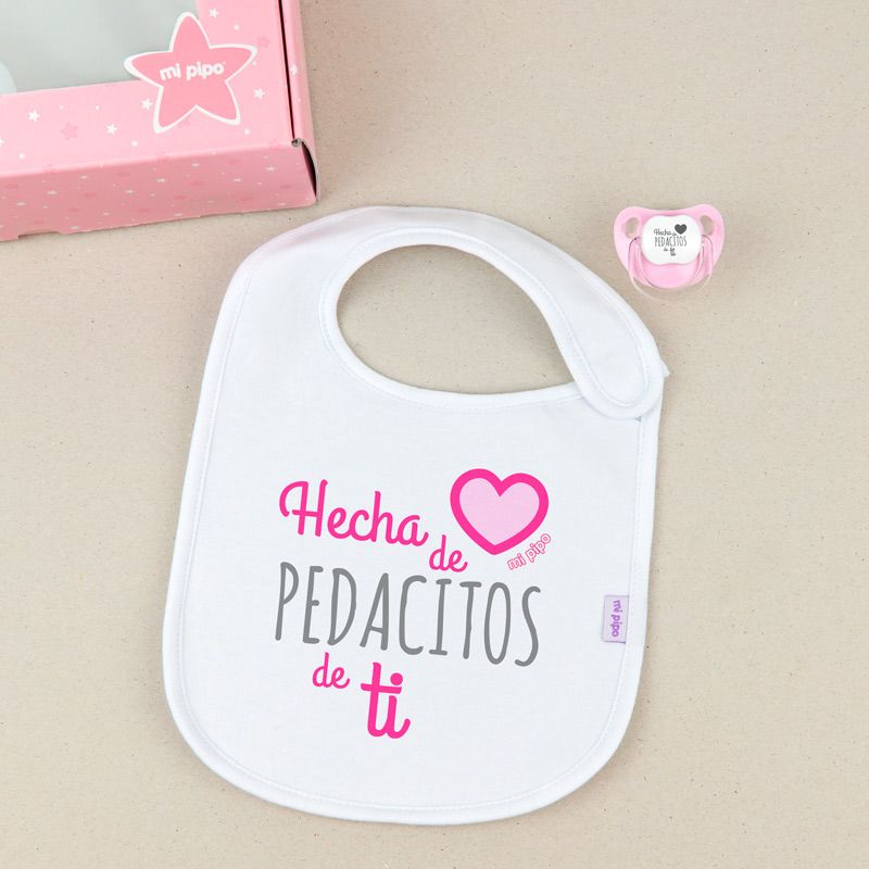 Cajita Babero + Chupete Hecha de pedacitos de tí - Mikeko