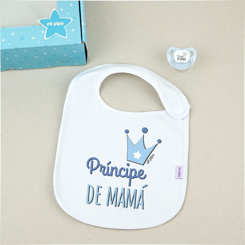 Cajita Babero + Chupete Príncipe de Mamá - Mikeko