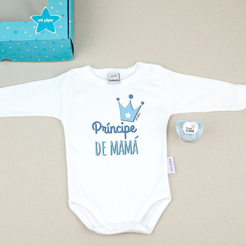 Cajita Divertida Body + Chupete Príncipe de Mamá Azul - Mikeko