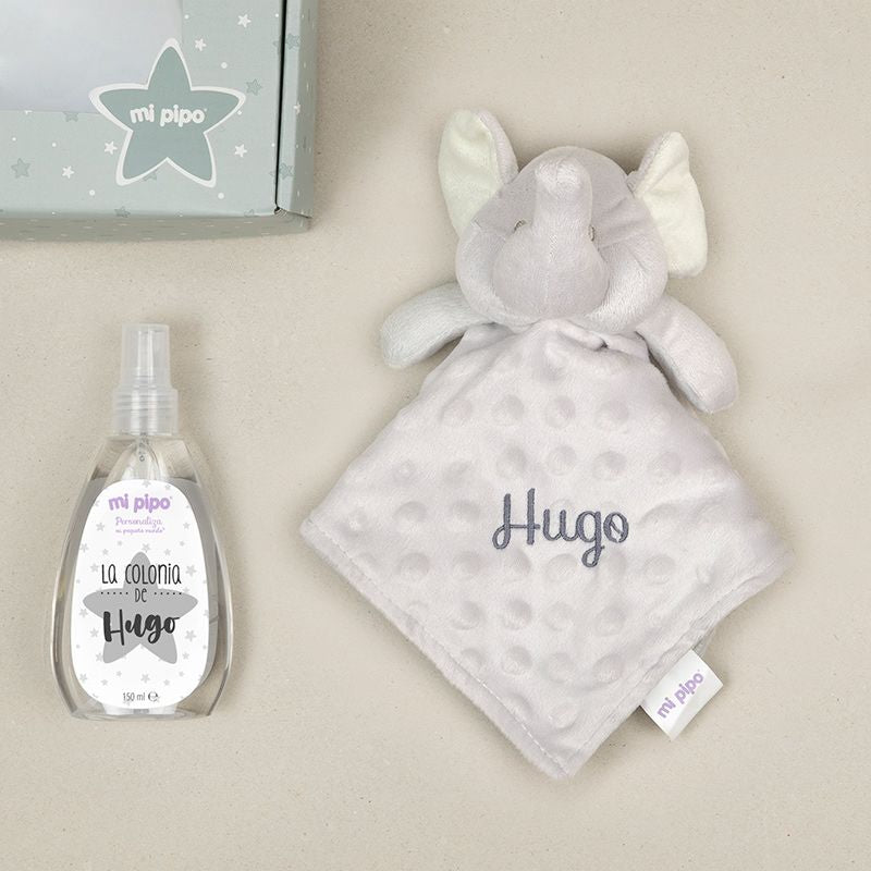 Cajita Dou dou Elefante Gris y Colonia Personalizada - Mikeko