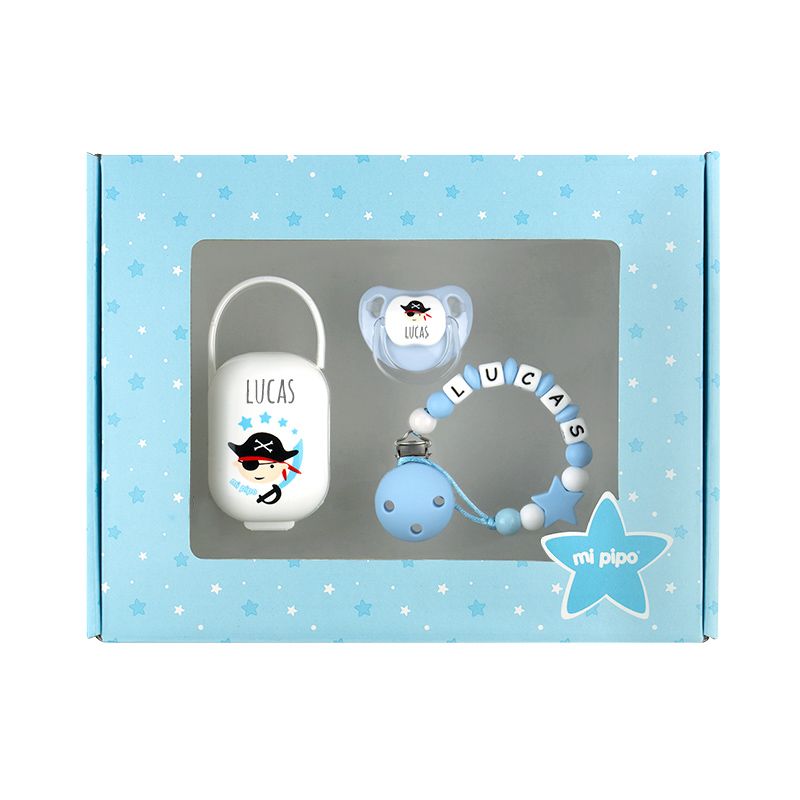 Cajita Top Pirata Azul Personalizada - Mikeko