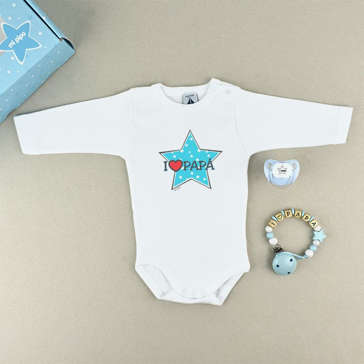 Cajita Welcome! I love Papá Estrella Rosa o Azul - Mikeko