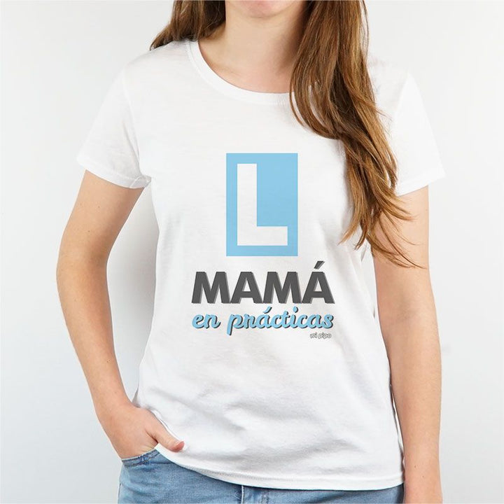Camiseta o Sudadera Divertida Mamá en prácticas Azul - Mikeko