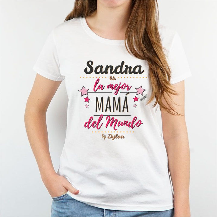 Camiseta o Sudadera Personalizada (nombre Mamá) La mejor Mamá del mundo, by (nombre/s hijo/s) ROSA - Mikeko