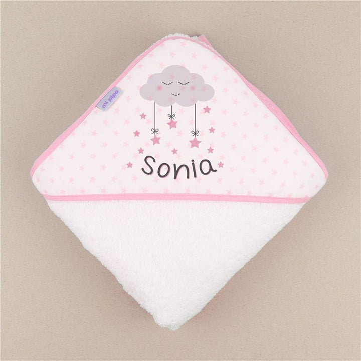 Capa de baño Nube Rosa Personalizada - Mikeko