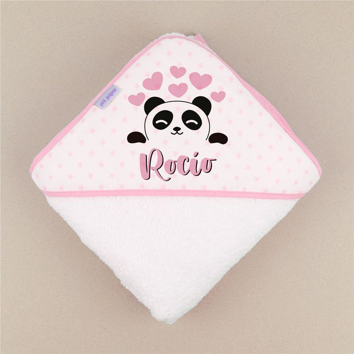 Capa de baño Panda Rosa Personalizada - Mikeko