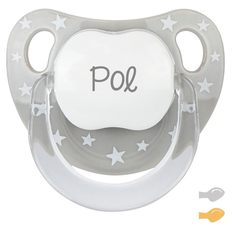 Chupete Baby Chic Gris Personalizado - Mikeko