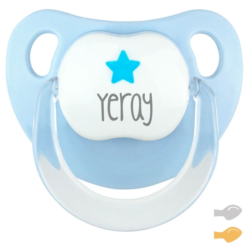 Chupete Baby Deco Estrella Azul Personalizado - Mikeko