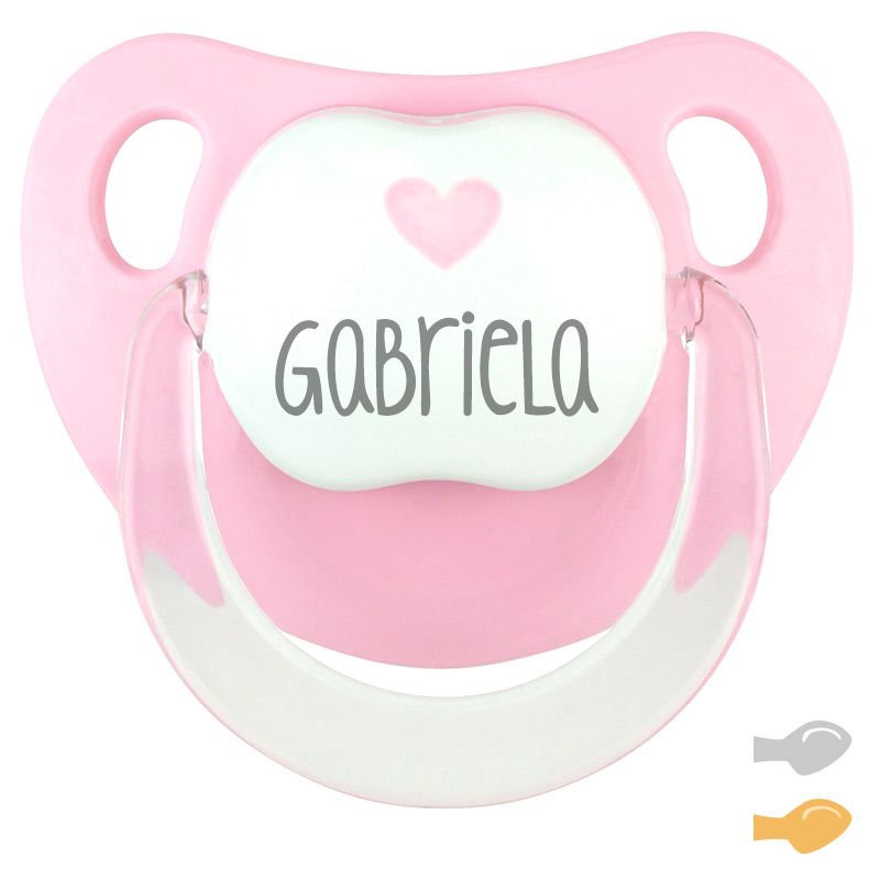 Chupete Baby Deco Rosa Corazón Rosa Personalizado - Mikeko