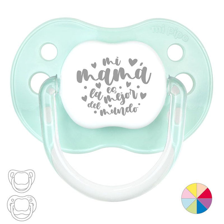 Chupete Divertido Mi Mamá es la mejor del mundo corazones y lunares
