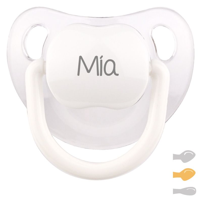 Chupete Baby Personalizado Transparente Blanco - Mikeko