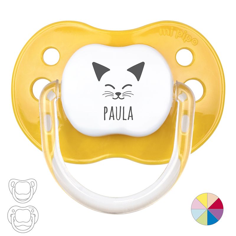 Chupete Personalizado Nombre + Gatito - Mikeko