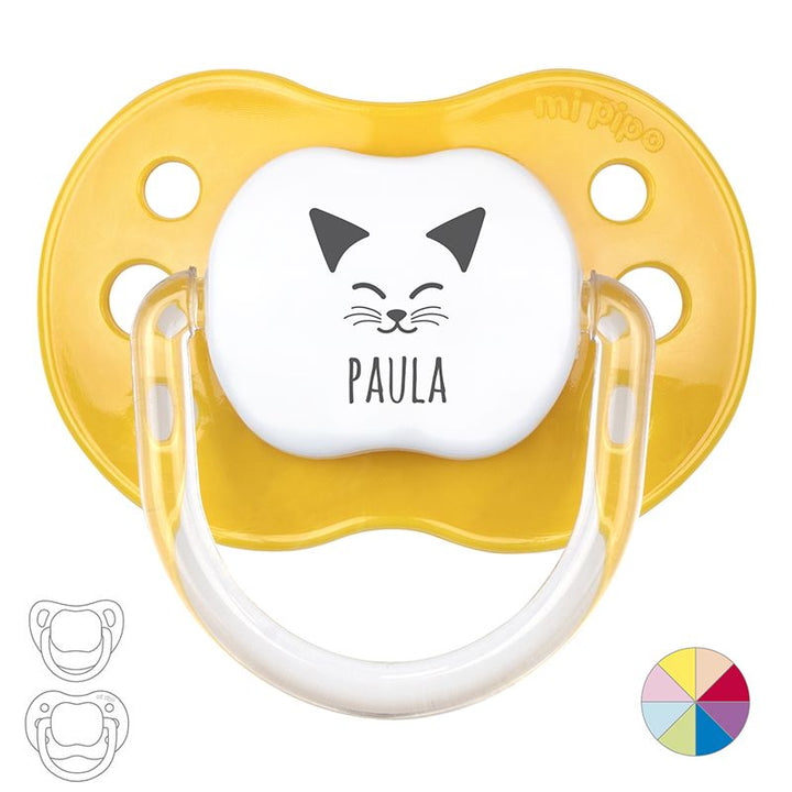Chupete Personalizado Nombre + Gatito - Mikeko