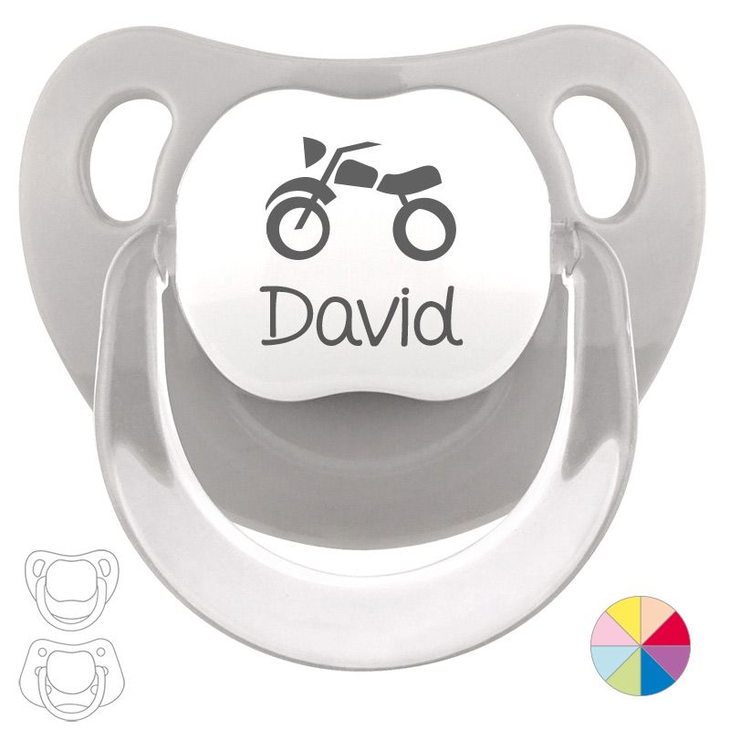Chupete Personalizado Nombre + Moto - Mikeko