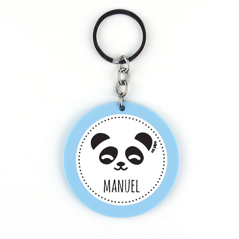 Llavero Metacrilato Redondo Panda Azul Personalizado - Mikeko