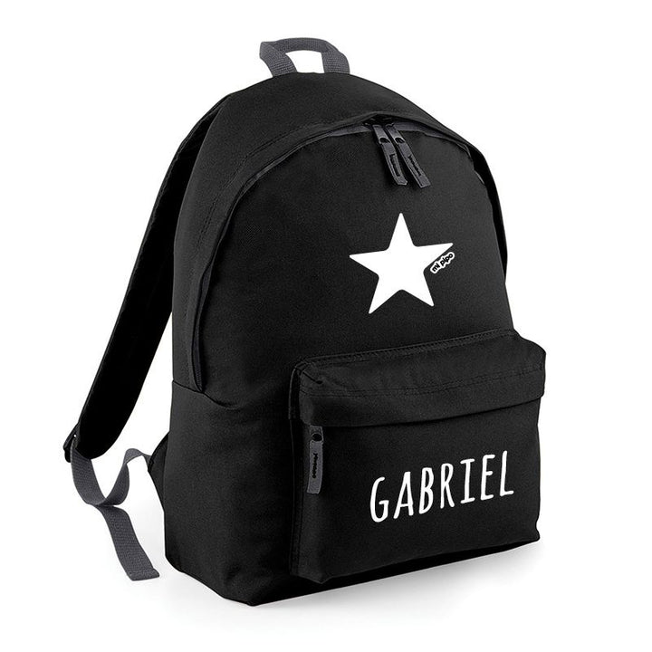 Mochila Junior Negra personalizada, dibujo a elegir - Mikeko