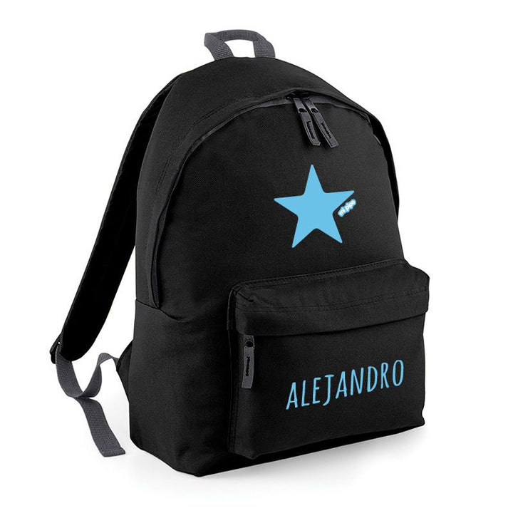 Mochila Junior Negra personalizada, dibujo a elegir - Mikeko