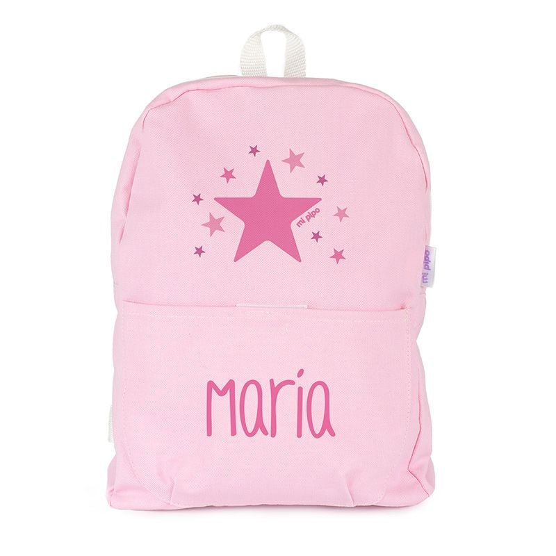 Mochila Medium LONA Estrella Rosa personalizada, color a elegir - Mikeko