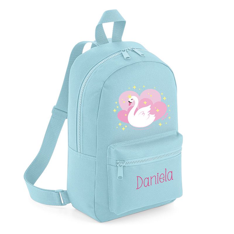Mochila Medium Nylon Cisne personalizada, color a elegir - Mikeko