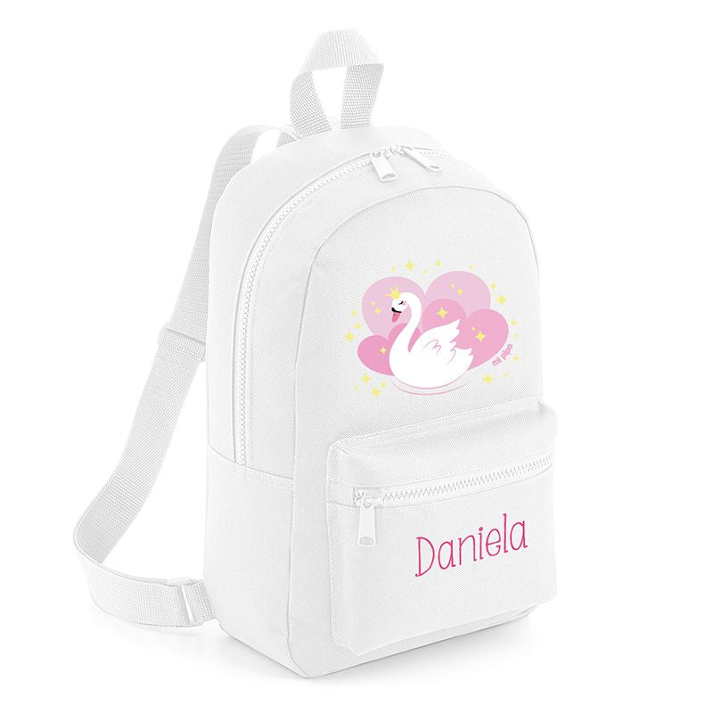 Mochila Medium Nylon Cisne personalizada, color a elegir - Mikeko