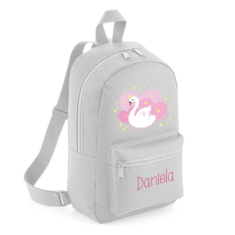 Mochila Medium Nylon Cisne personalizada, color a elegir - Mikeko
