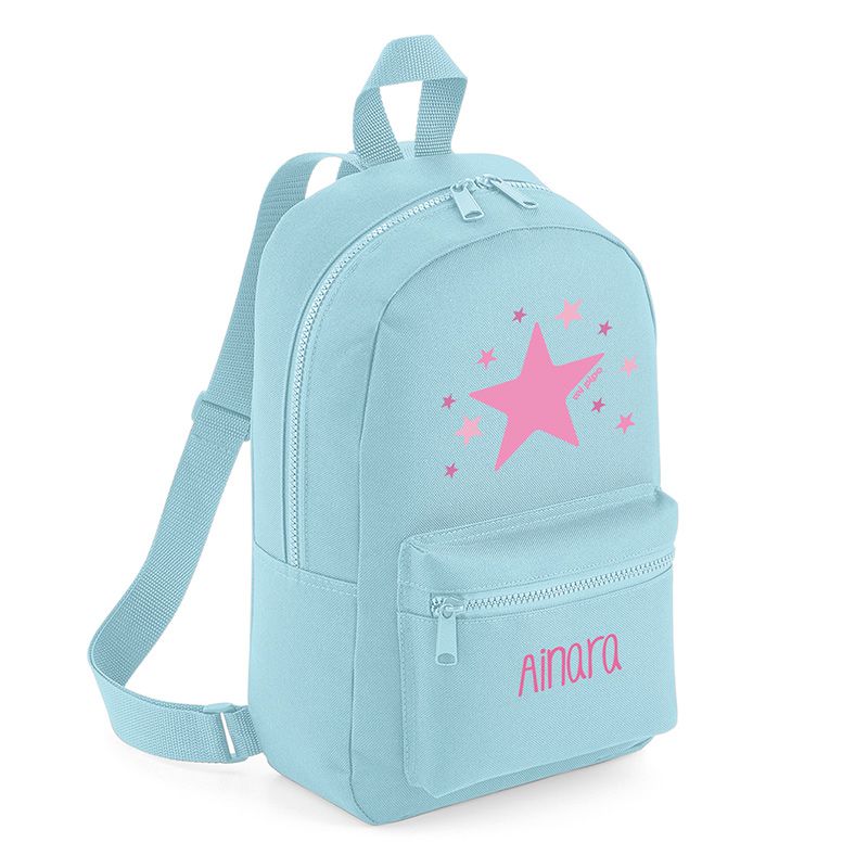 Mochila Medium Nylon Estrella Rosa personalizada, color a elegir - Mikeko