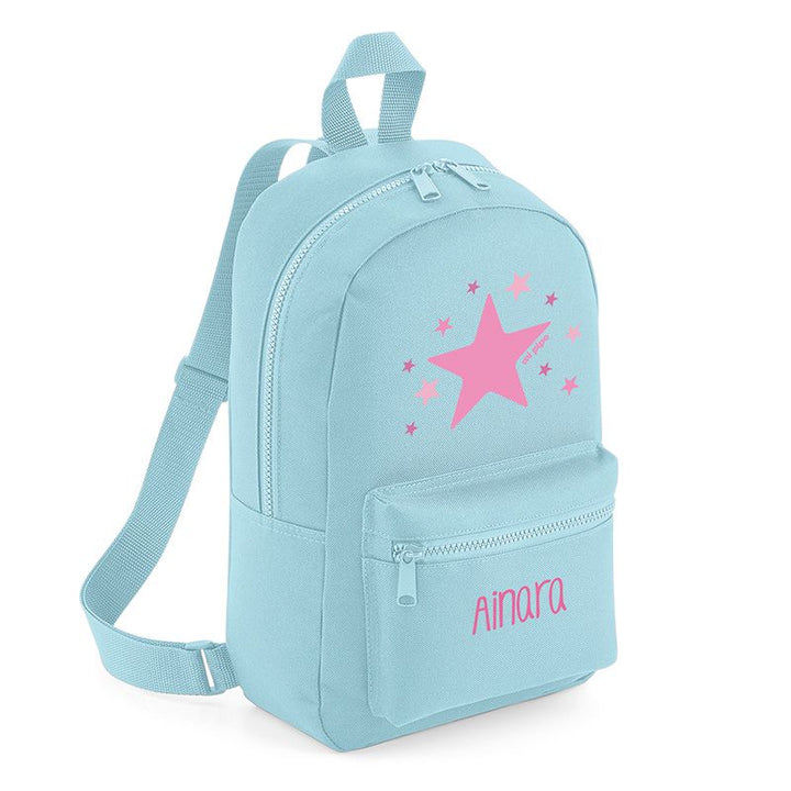 Mochila Medium Nylon Estrella Rosa personalizada, color a elegir - Mikeko