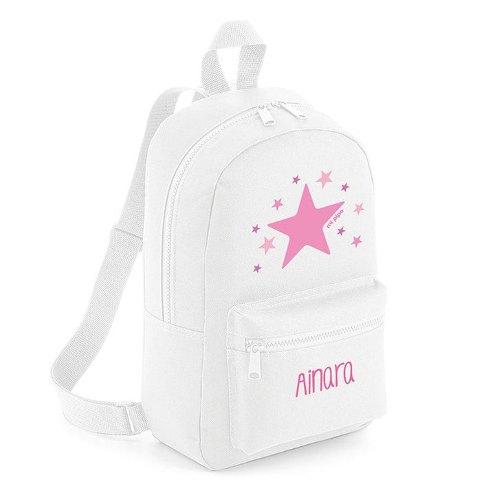 Mochila Medium Nylon Estrella Rosa personalizada, color a elegir - Mikeko