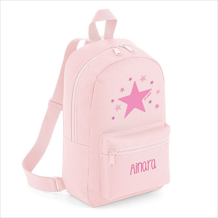 Mochila Medium Nylon Estrella Rosa personalizada, color a elegir - Mikeko