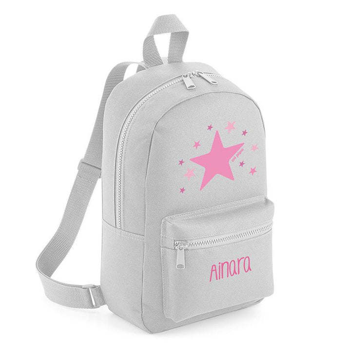 Mochila Medium Nylon Estrella Rosa personalizada, color a elegir - Mikeko