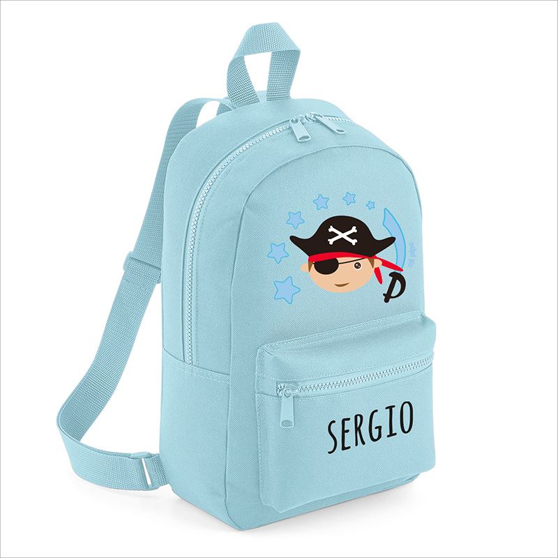 Mochila Medium Nylon Pirata personalizada, color a elegir - Mikeko