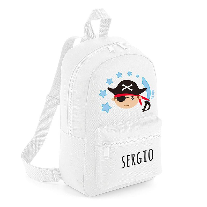 Mochila Medium Nylon Pirata personalizada, color a elegir - Mikeko