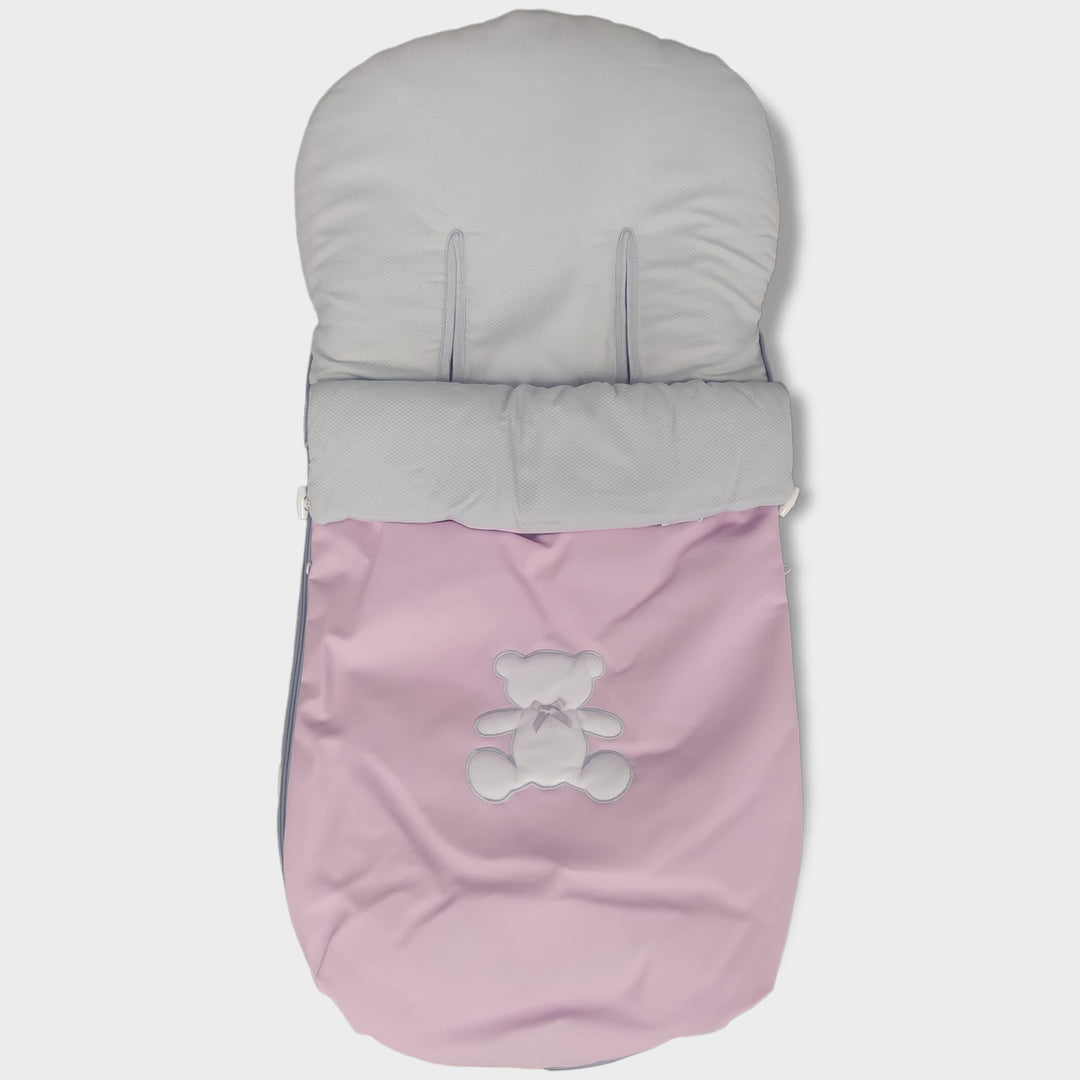 Saco Silla Universal Polipiel Oso Rosa - Mikeko