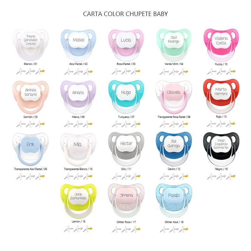 Pack de 3 chupetes Baby personalizado - Mikeko