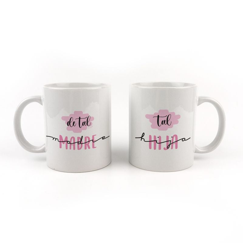 Pack Tazas cerámica o plástico De tal Madre, tal Hija