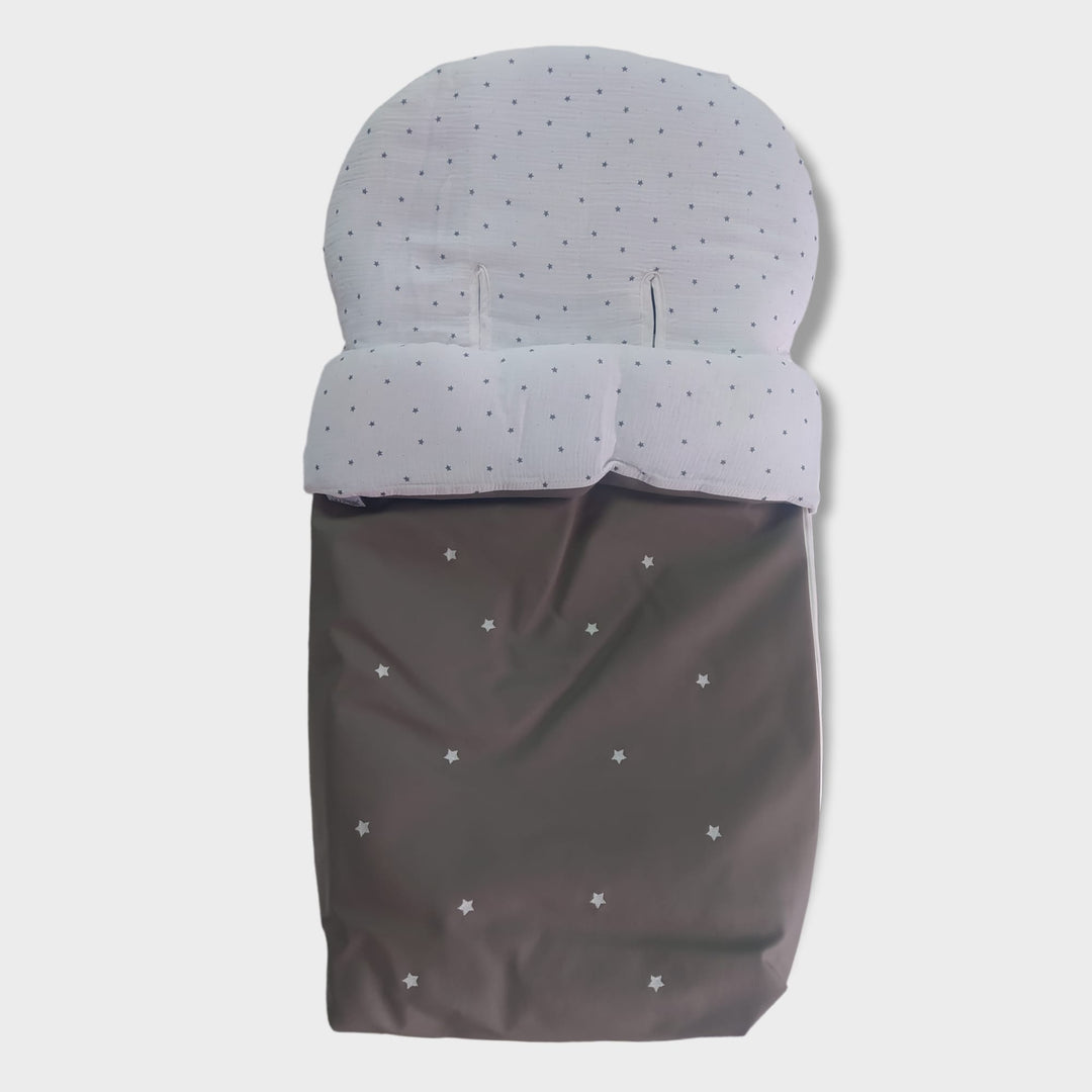 Saco Silla Universal Polipiel Marrón estrellas - Mikeko