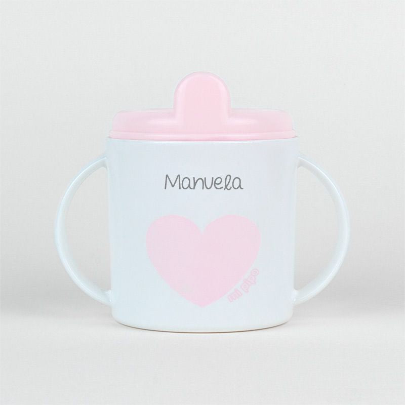Taza Corazón rosa pastel personalizada - Mikeko