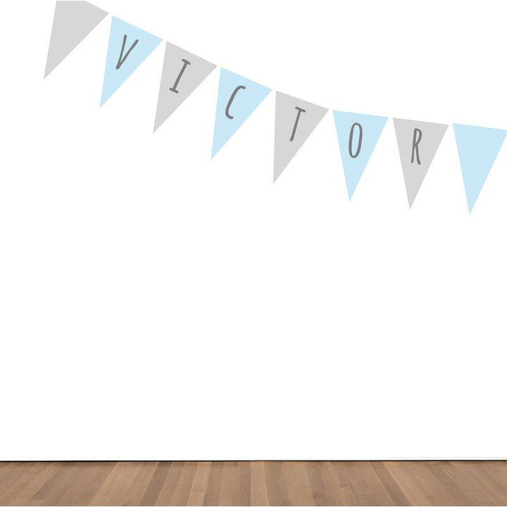 Vinilo decorativo Banderín Personalizado Celeste